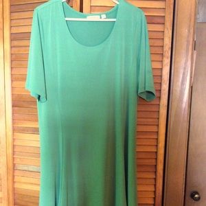 Susan Graver Stretchy Dress Green 44” Bust L